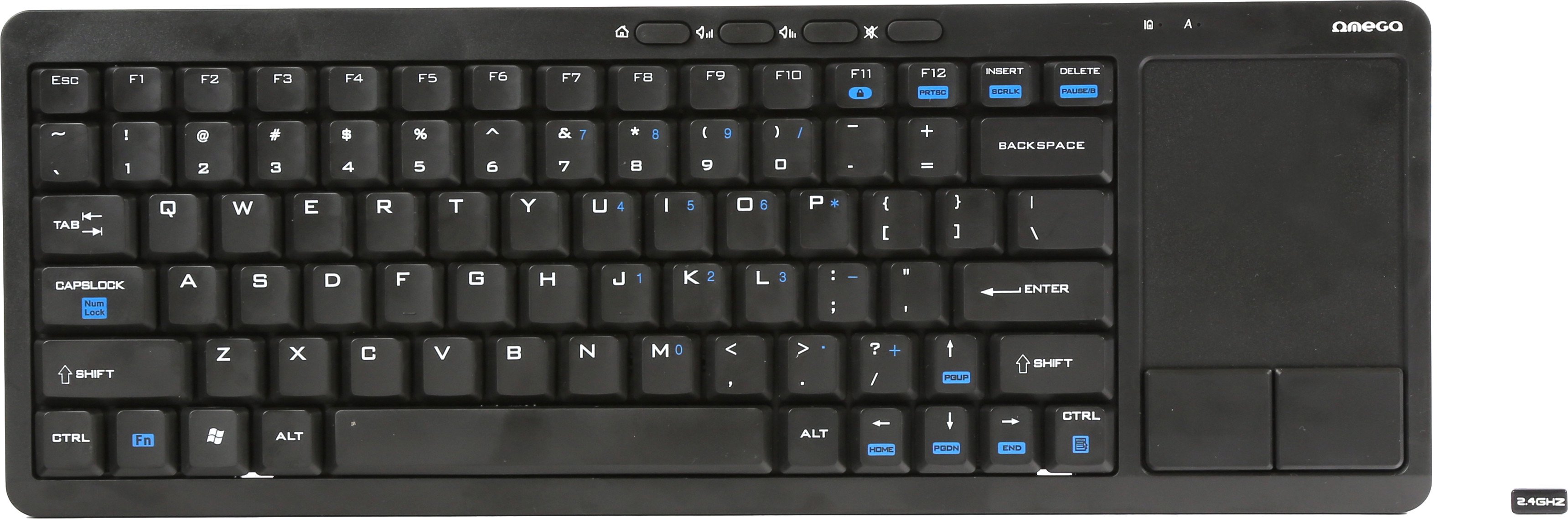 Omega wireless keyboard US SmartTV OKB004B, black (43666)