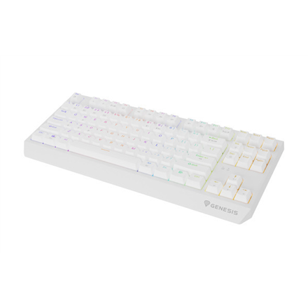 Klaviatūra Genesis THOR 230  Mechanical Gaming Keyboard  Wireless  US  White  2.4 GHz, Bluetoot