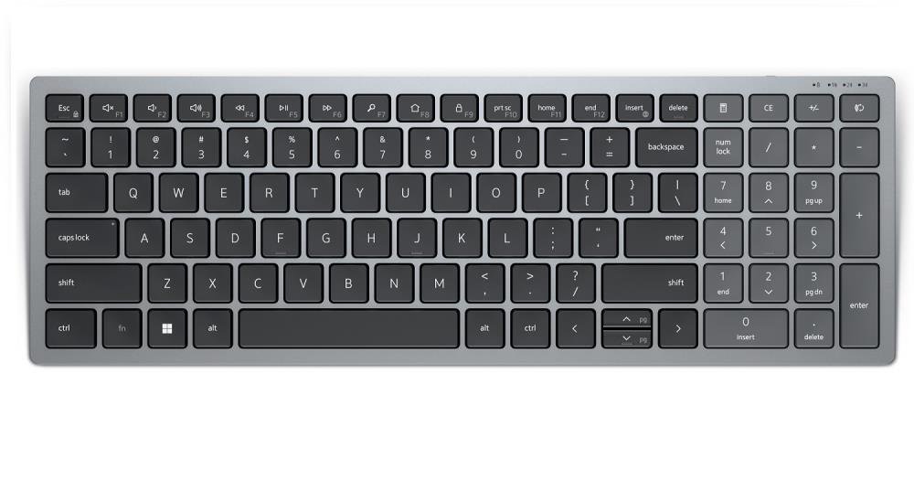Klaviatūra Dell  Keyboard  KB740  Keyboard  Wireless  US  Titan Gray  2.4 GHz, Bluetooth 5.0