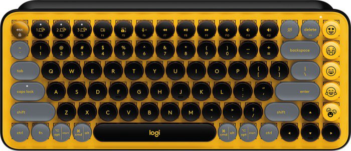 Klaviatūra LOGITECH Pop Keys with Emoji keys, mechaninė, belaidė, Blast Yellow