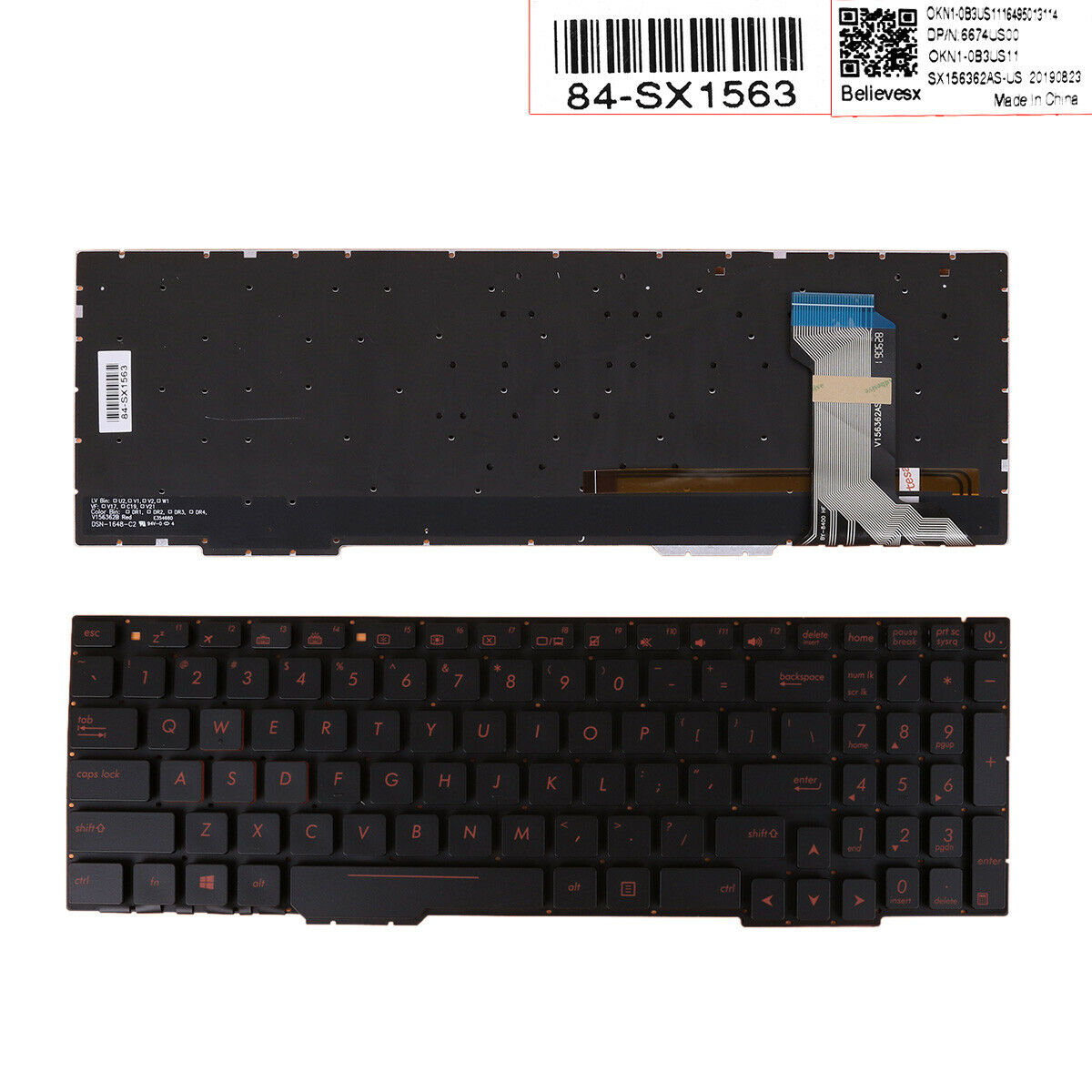 Klaviatūra Asus GL553VE ZX553   FX553VD BLACK  US