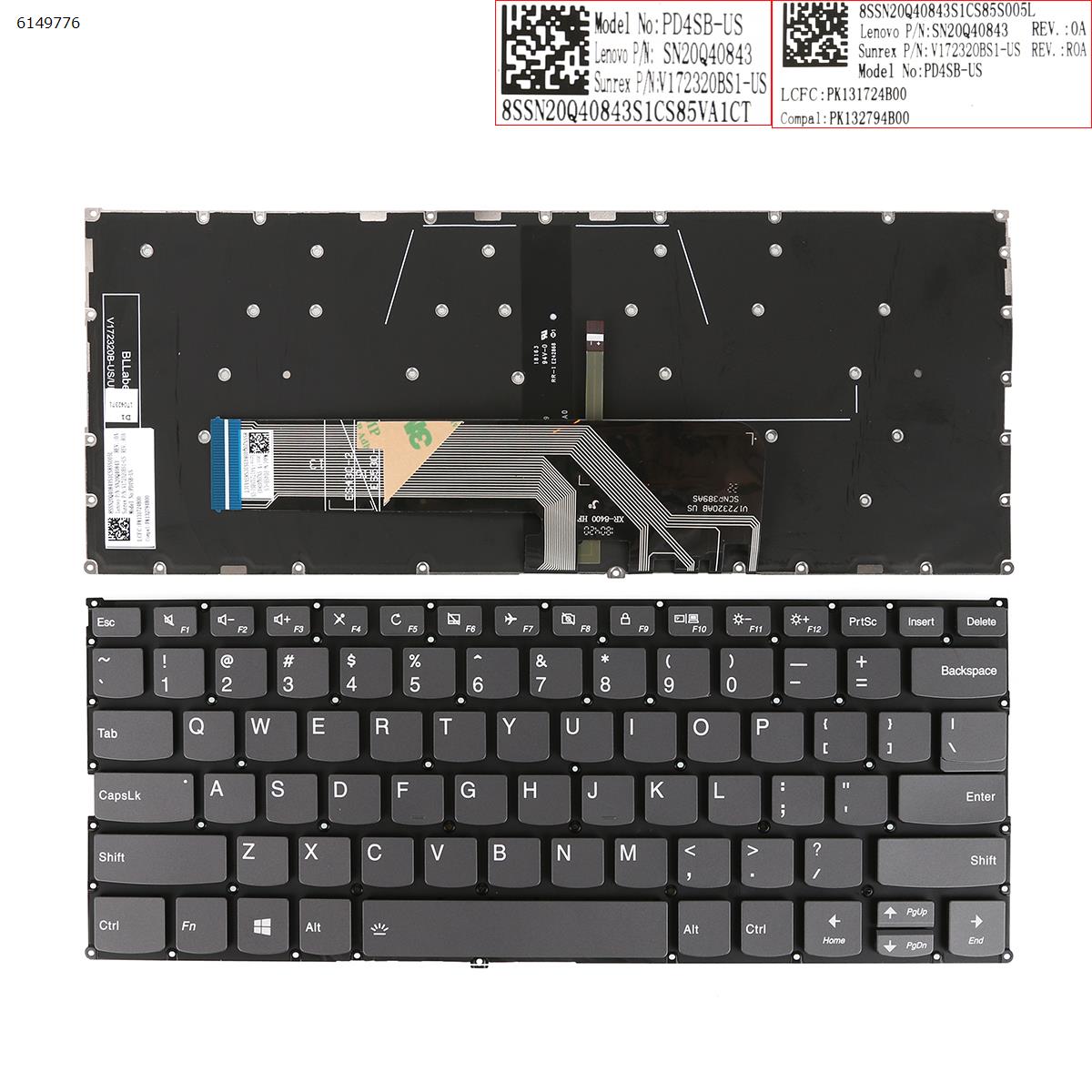 Klaviatūra Lenovo Yoga 530-14ARR Yoga 530-14IKB  US