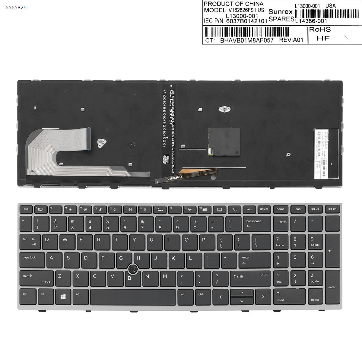 Klaviatūra HP Elitebook 850 G5 755 G5  G6  su pašvietimu