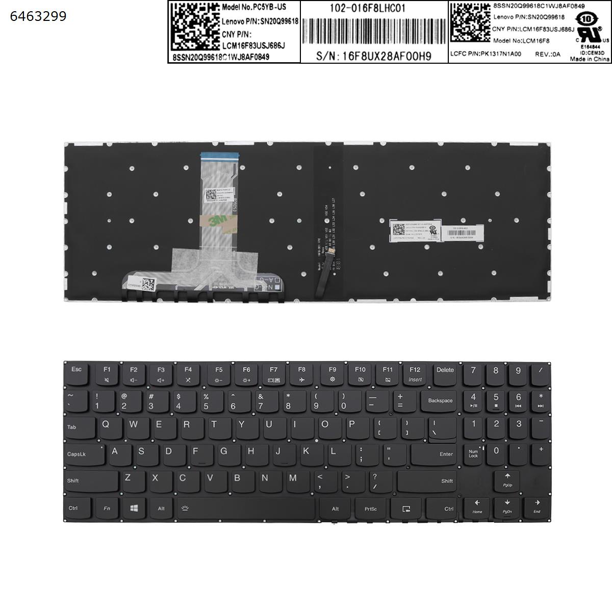 Lenovo Legion Y720  Y530  Y720-15IKB klaviatūra