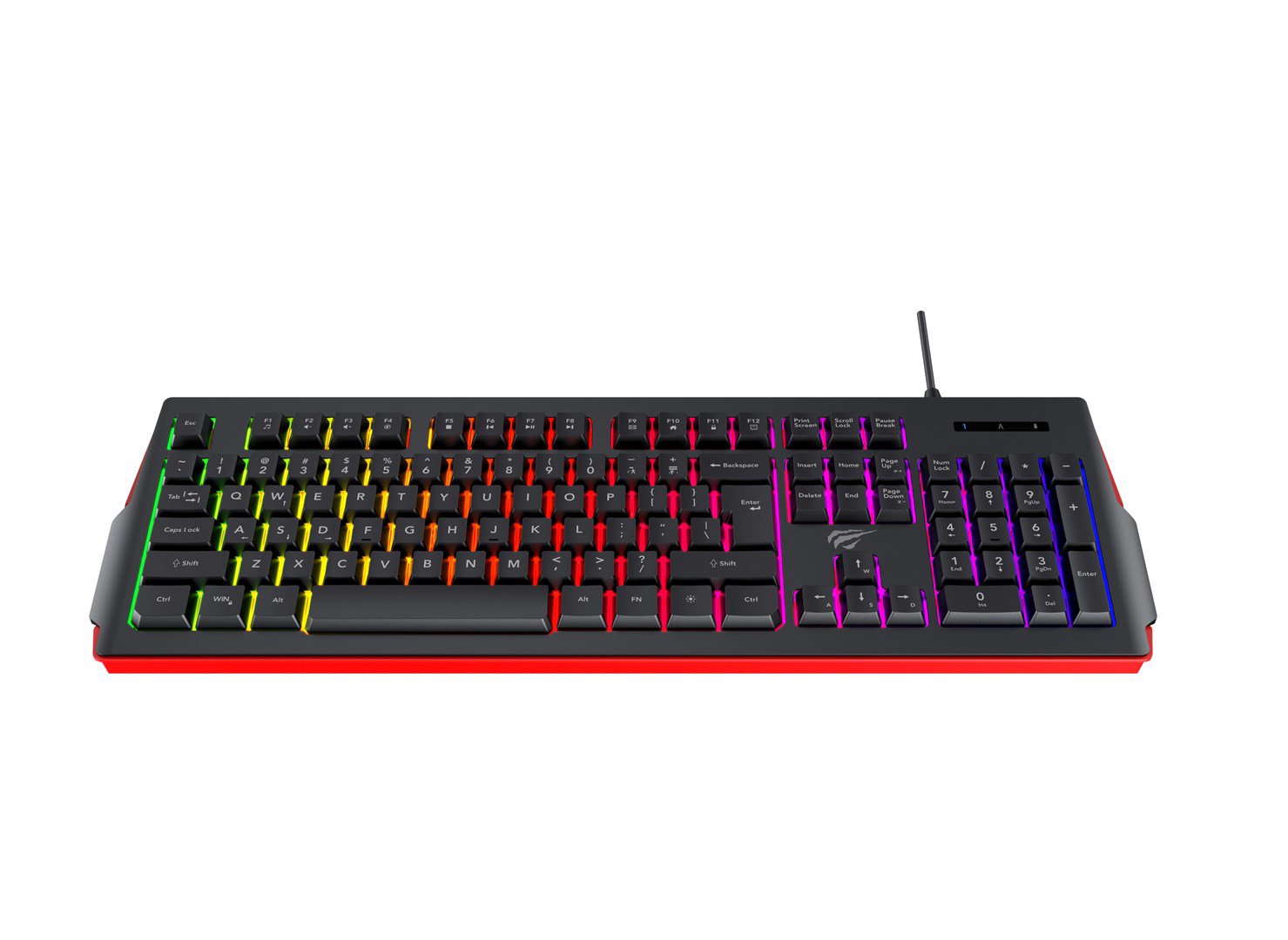 Havit KB866L - žaidimų klaviatūra (juoda/raudona)