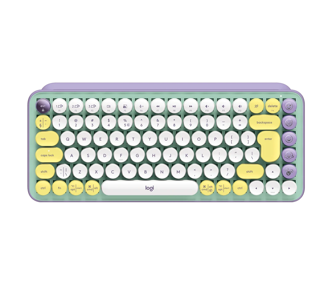 Klaviatūra LOGITECH Pop Keys with Emoji keys, mechaninė, belaidė, Daydream Mint