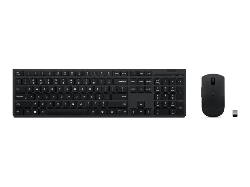 Klaviatūra ir pelė Lenovo Professional, belaidės, rusiškos/kirilicos, juodos, 2.4 GHz, Bluetooth