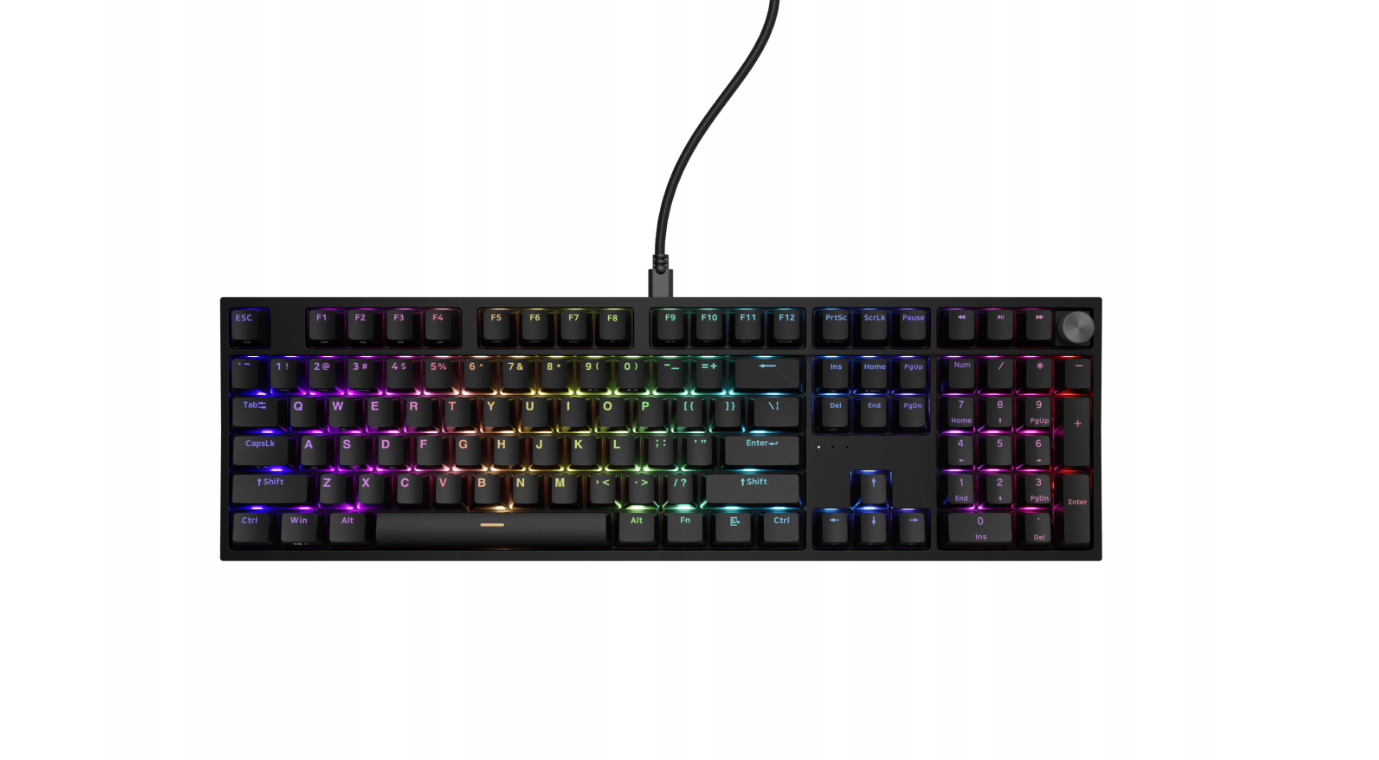Klaviatūra GENESIS THOR 404 RGB, mechaninė, Outemu Peach Silent, juoda