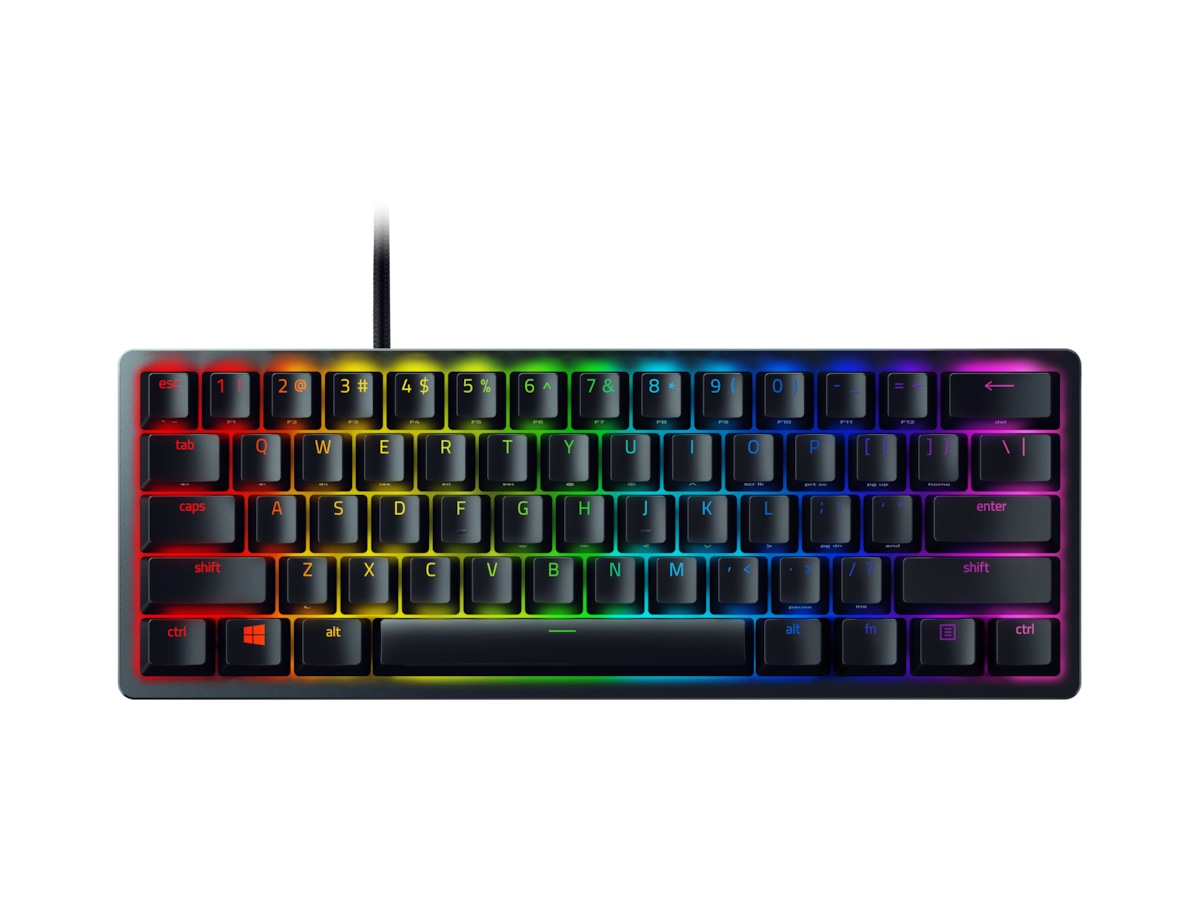 Žaidimų klaviatūra Razer Huntsman Mini 60%, Gaming, Opto-Mechanical, RGB LED light, Nordic, Black, Wired