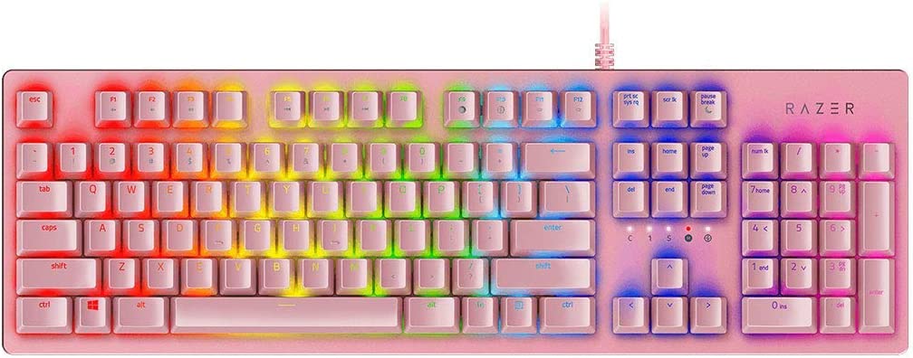 RAZER Huntsman V2 Tenkeyless Quartz (Red Switch) žaidimų klaviatūra US - RZ03-03942000-R3M1