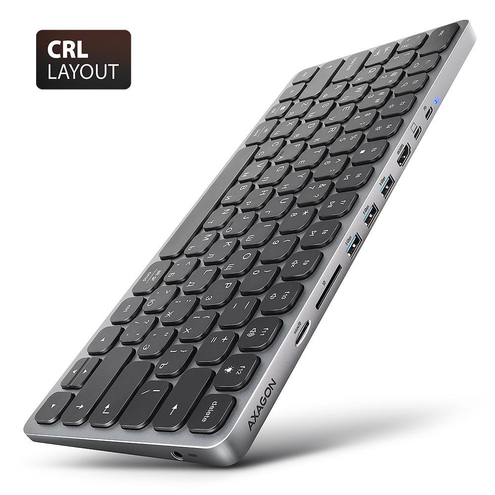KEYBOARD + I/O HUB 9IN1/0.6M HMC-KB-CRL AXAGON