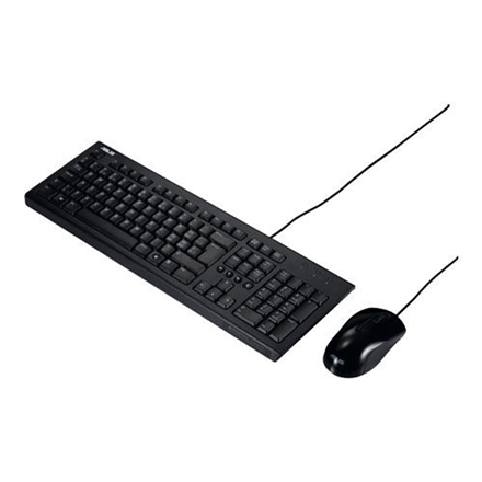 Klaviatūra Asus U2000  Keyboard and Mouse Set  Wired  US  Black