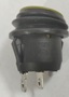 Jungiklis klavišinis, ON-OFF, fiks, 2k. 6A/250Vac, Ø19.8mm, SPST, apvalus, hermetzuotas, geltonas