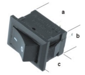 Jungiklis klavišinis, ON-OFF, fiks, 2k. 1A/250VAC 9x13mm, SPST, juodas