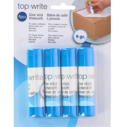 "Topwrite" klijų lazdelė 9g ( 4 vnt.)