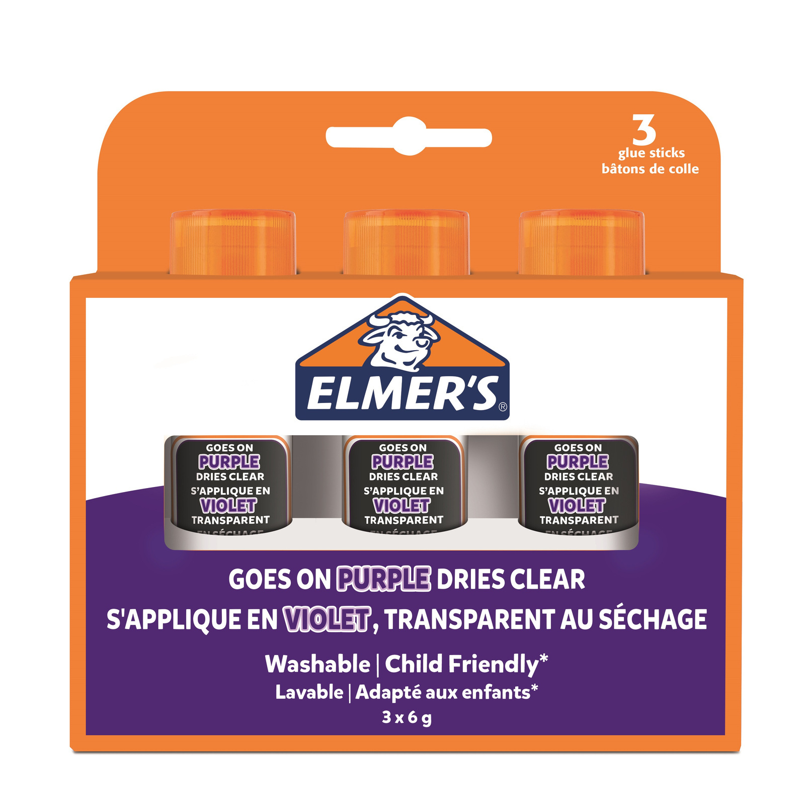 Elmer's violetiniai klijai (3 vnt.) - 2136613