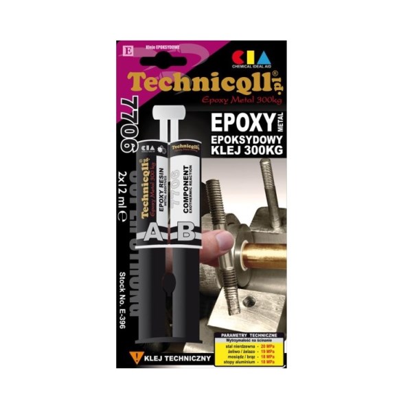 Epoksidiniai klijai metalui Techniqll E-396, 2x12 ml