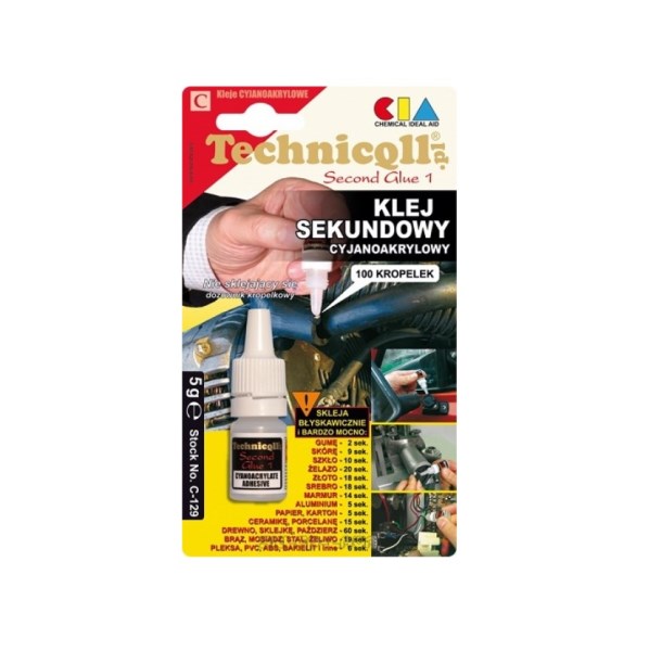 Geliniai klijai TECHNIQLL C-129, sekundė, 5 g