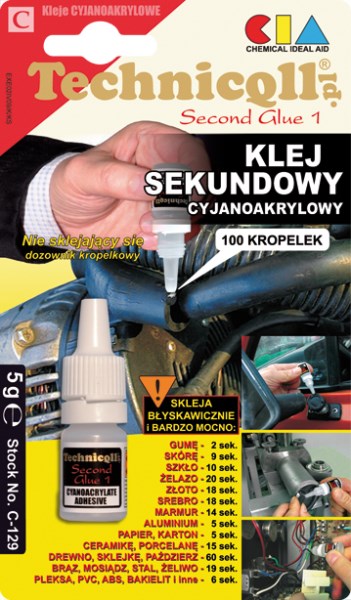 Klijai sekundiniai su teptuku TECHNIQLL C-522 20 g
