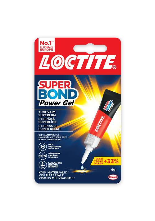 Klijai momentiniai Super Bond Power Gel 4g, Loctite