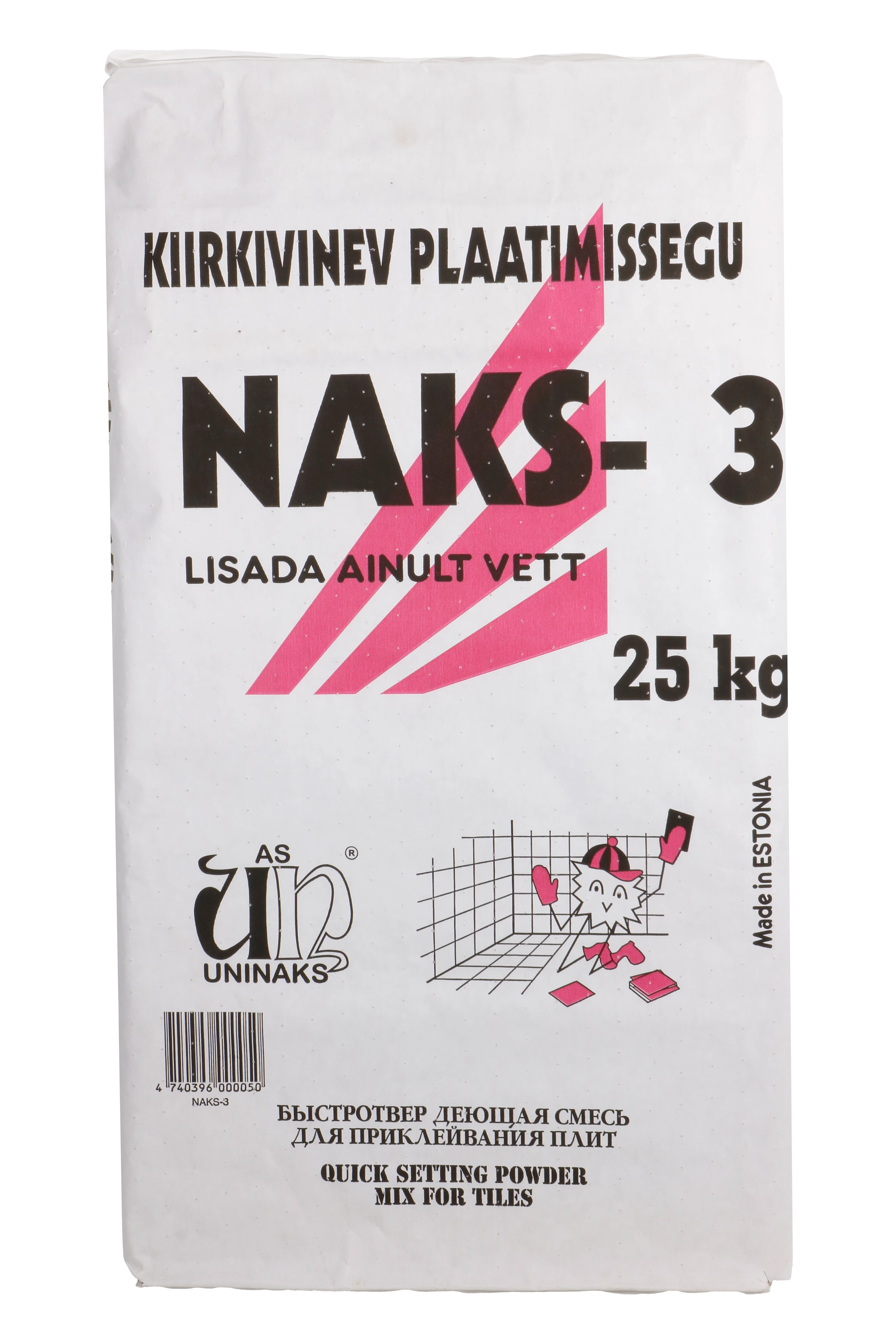 Klijai plytelėms NAKS-3 greitai stingstantys 25kg