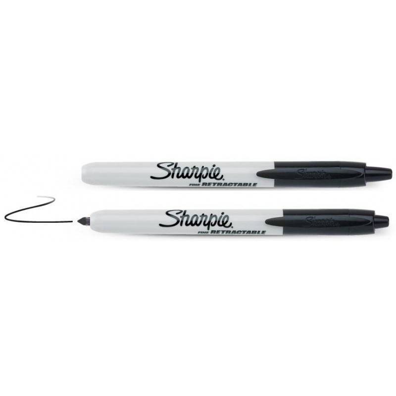 Markeris SHARPIE Retractable, 1 mm, juodas