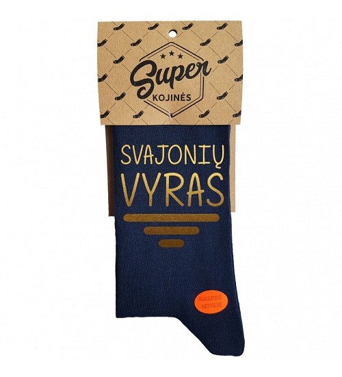 Super kojinės "Svajonių vyras". Spalva tamsiai mėlyna