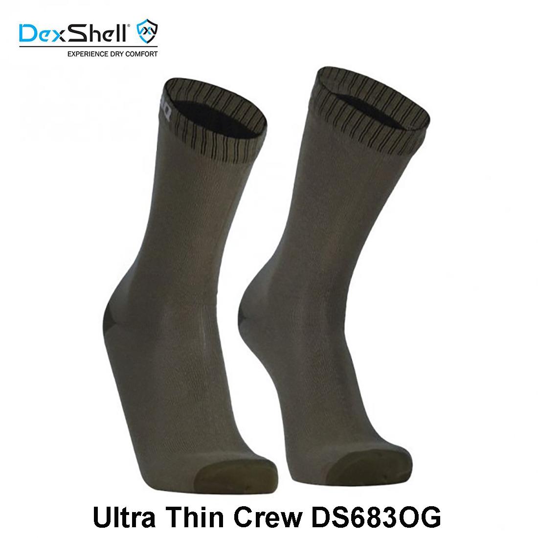 Neperšlampamos Kojinės DexShell Ultra Thin Crew DS683OG S