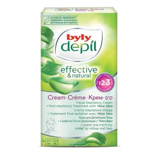 Depiliuojamasis veido kremas BYLY ALOE VERA, 10 ml