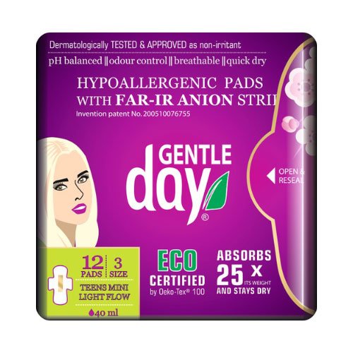 Higieniniai paketai GENTLE DAY TEENS MINI, 12 vnt.