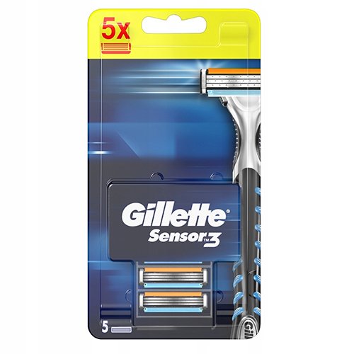 Skustuvo galvutės GILLETTE SENSOR3, 5 vnt.