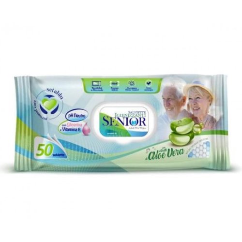 Drėgnos servetėlės SETABLU SENIOR ALOE VERA, 50 vnt.