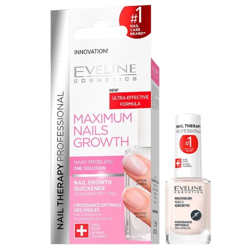 Nagų augimą skatinanti priemonė EVELINE COSMETICS MAXIMUM NAILS GROWTH, 12 ml