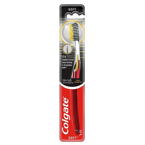 Dantų šepetėlis COLGATE SLIM SOFT GOLD CHARCOAL, 1 vnt.