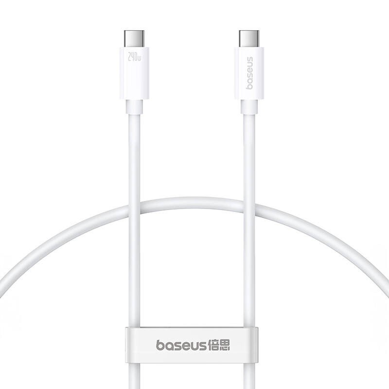 USB-C į USB-C "Baseus Superior USB4" kabelis, 240 W, 1 m (baltas)