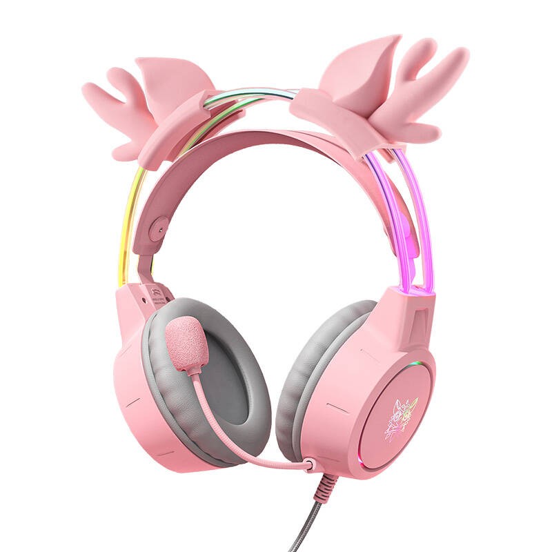 Žaidimų ausinės ONIKUMA X15Pro Pink Deer''s Horn