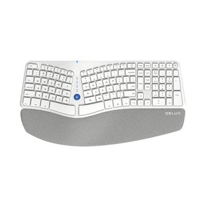 Belaidė ergonominė klaviatūra "Delux" GM901D BT+2.4G (balta)