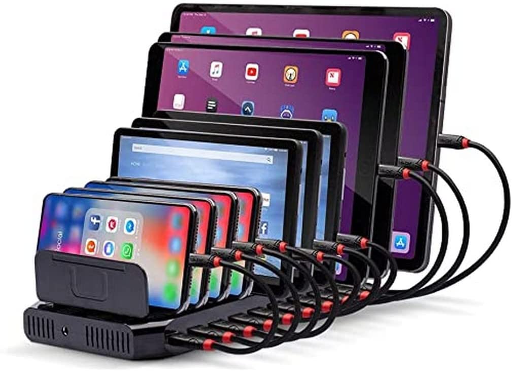 Įkrovimo stotelė Lindy 10 Port USB Charging Station, 10 x USB, juoda