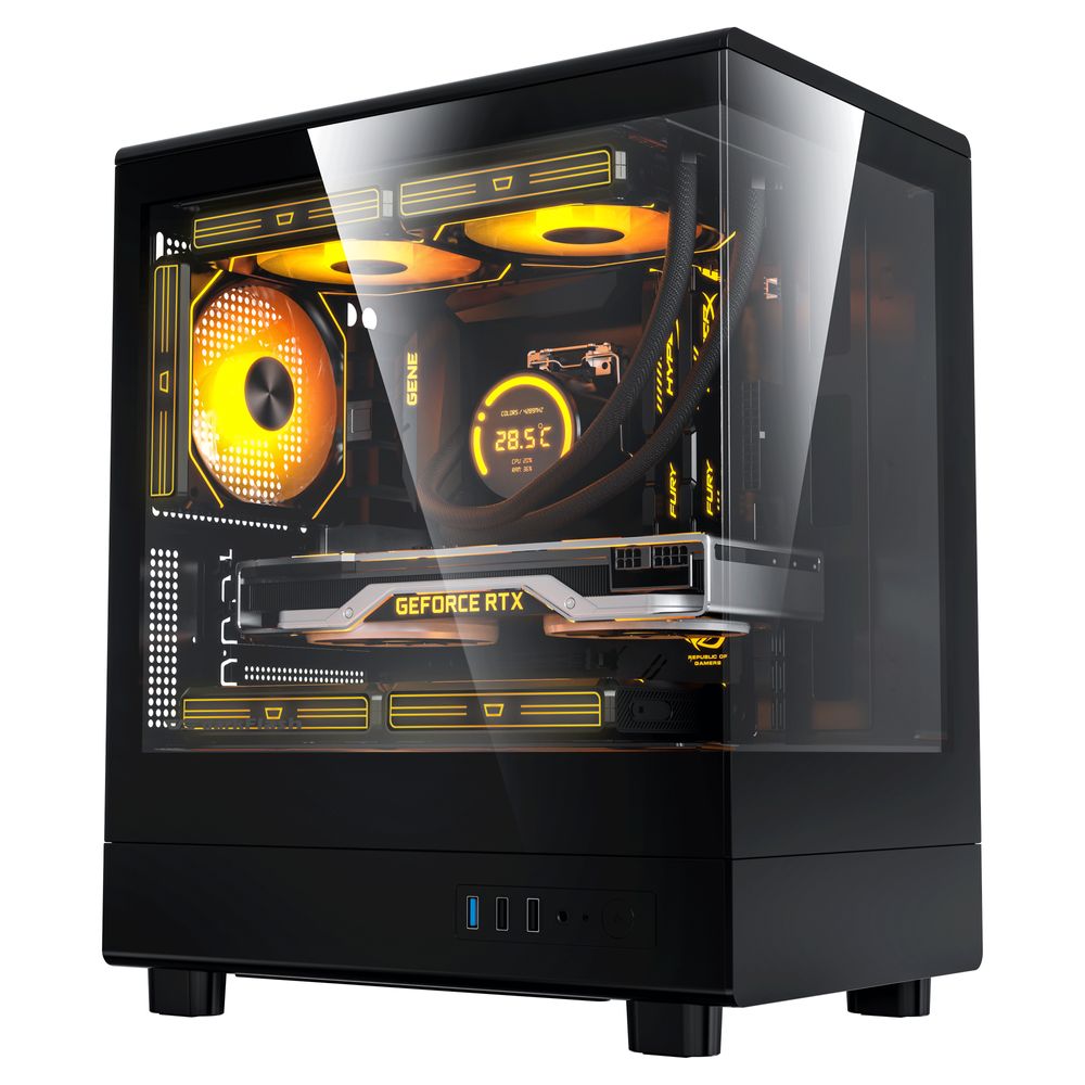 Darkflash Computer Case DB330M Black with 3 Fans