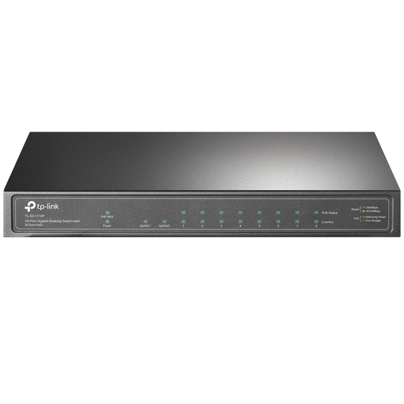 TP-LINK 10-Port Gigabit Desktop Switch with 8-Port PoE+ (TL-SG1210P)