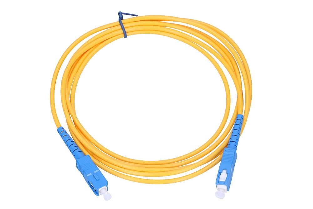 EXTRALINK 1m ilgio optinis laidas su jungtimis abiejuose galuose SC/UPC-SC/UPC SM G.652D SIMPLEX 3.0MM(EL-SCUPC-SCUPC-3-1)