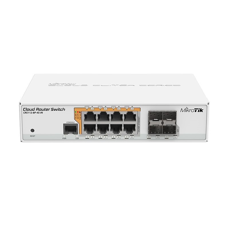 MIKROTIK Cloud Router Switch (CRS112-8P-4S-IN) (Licencijos lygis 5)