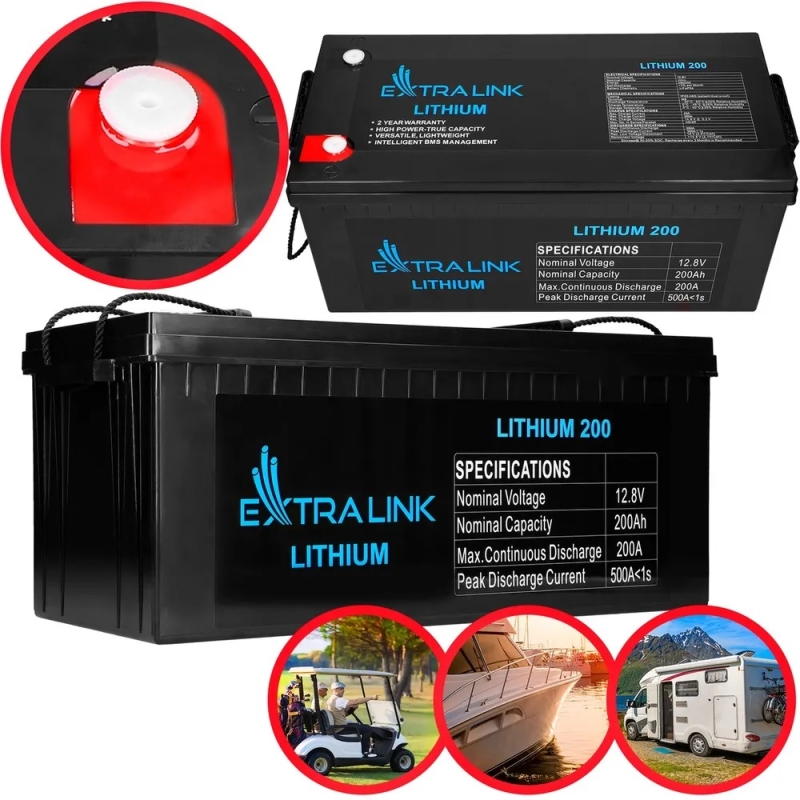 EXTRALINK LiFePO4 Akumuliatorius 12.8V 200Ah (EL-LiFePO4-BAT-12.8V-200AH)