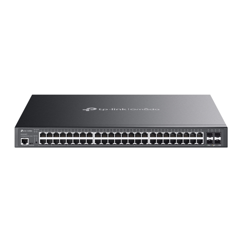 TP-LINK Omada 48 Prievadų Gigabitinis ir 4 Prievadų 10GE SFP+ L2+ Valdomas Komutatorius su 40x PoE+ ir 8x PoE++ (SG3452XMPP)