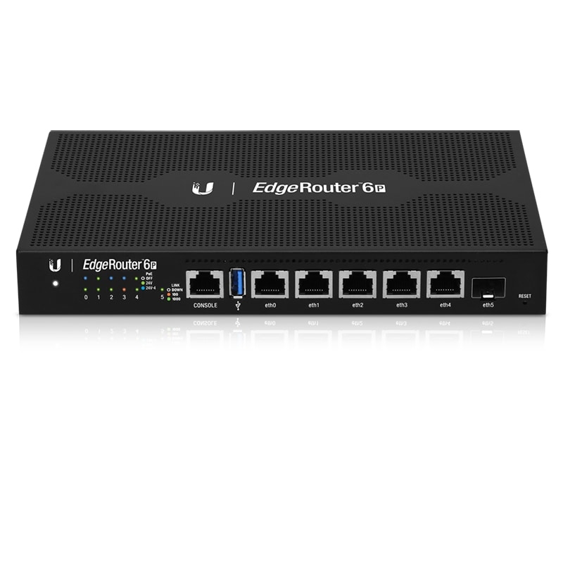 UBIQUITI 6-prievadų Gigabit maršrutizatorius su SFP prievadu, EdgeRouter™ 6P (ER-6P)