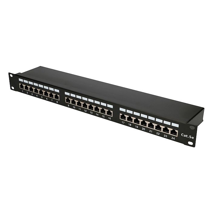 EXTRALINK 24 lizdų CAT5E STP komutacinės panelė V2(EL-PP-STP-CAT5E-24)