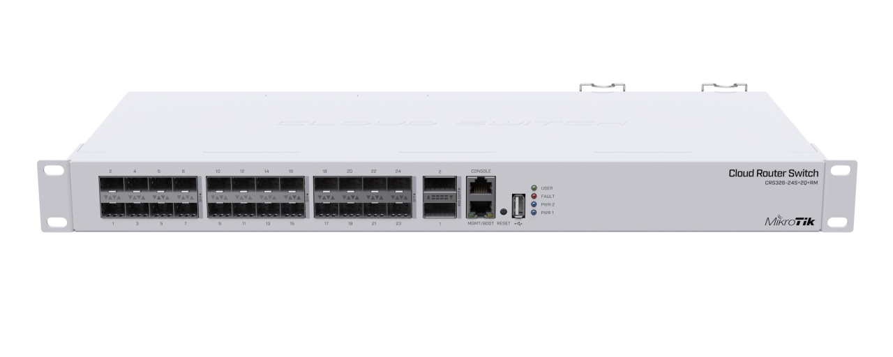 MIKROTIK Cloud Router Switch (CRS326-24S+2Q+RM) (Licencijos lygis 5)