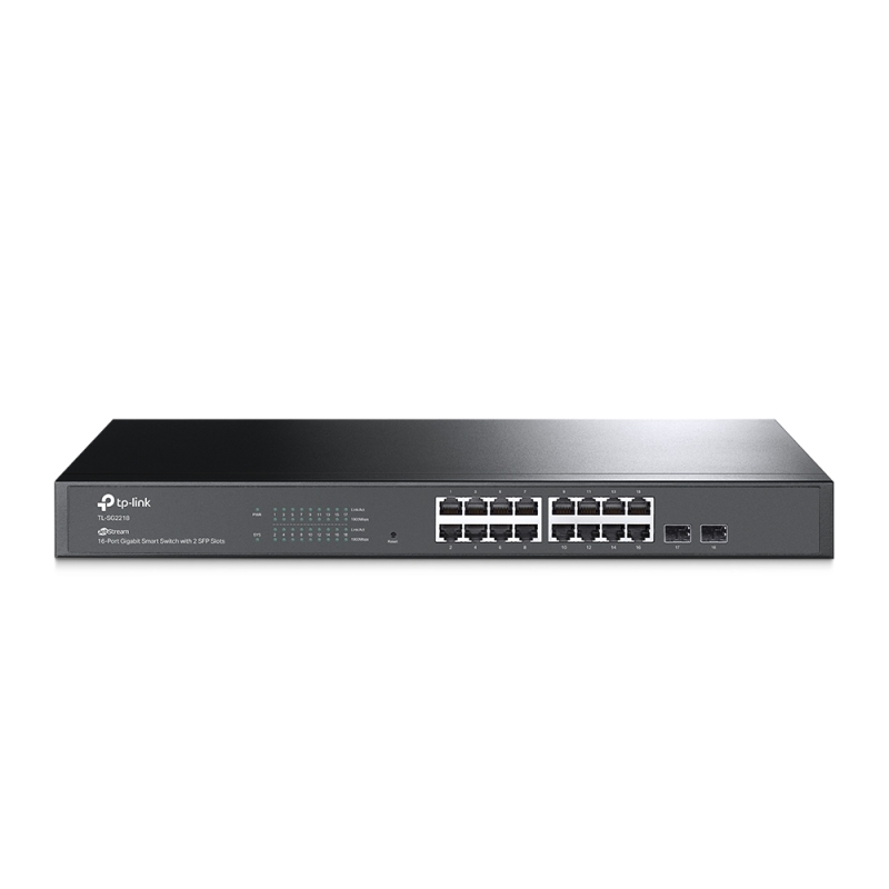 TP-LINK JetStream 16-Port Gigabit Smart Switch with 2 SFP Slots (TL-SG2218)