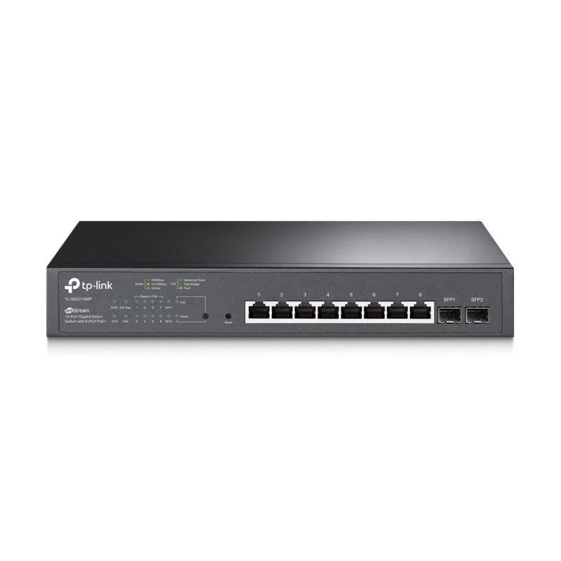 TP-LINK JetStream 10-Port Gigabit Smart Switch with 8-Port PoE+ (TL-SG2210MP)