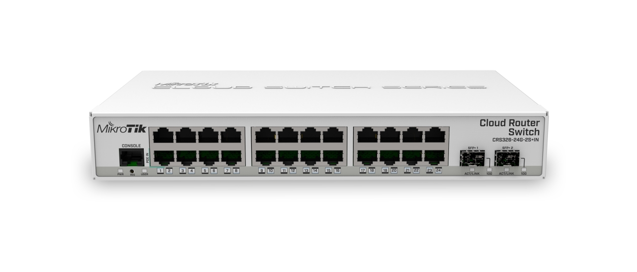 MIKROTIK Cloud Router Switch (CRS326-24G-2S+IN) (Licencijos lygis 5)